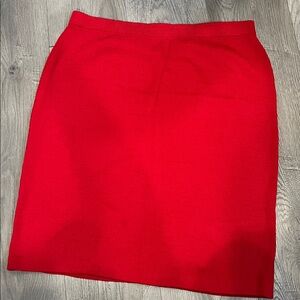 St. John Collection Vintage Red Knit Pencil Pull-on Skirt Size 16